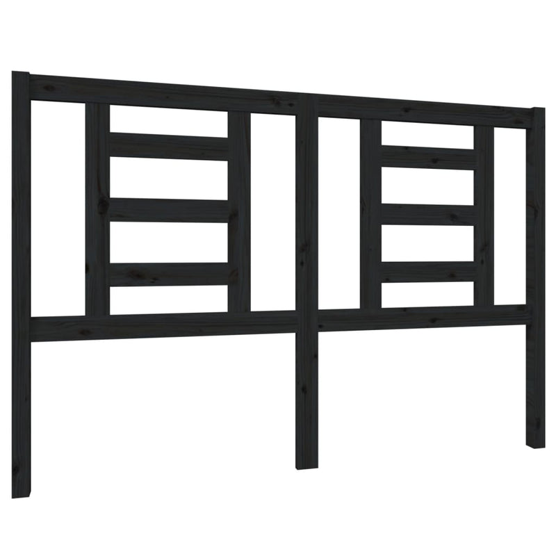 vidaXL fekete tömör fenyőfa ágyfejtámla 146 x 4 x 100 cm