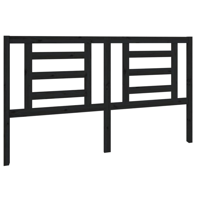 vidaXL fekete tömör fenyőfa ágyfejtámla 166 x 4 x 100 cm