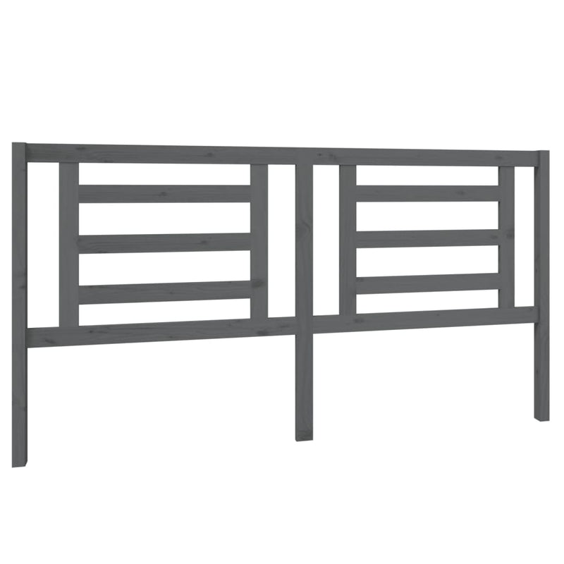 vidaXL szürke tömör fenyőfa ágyfejtámla 186x4x100 cm