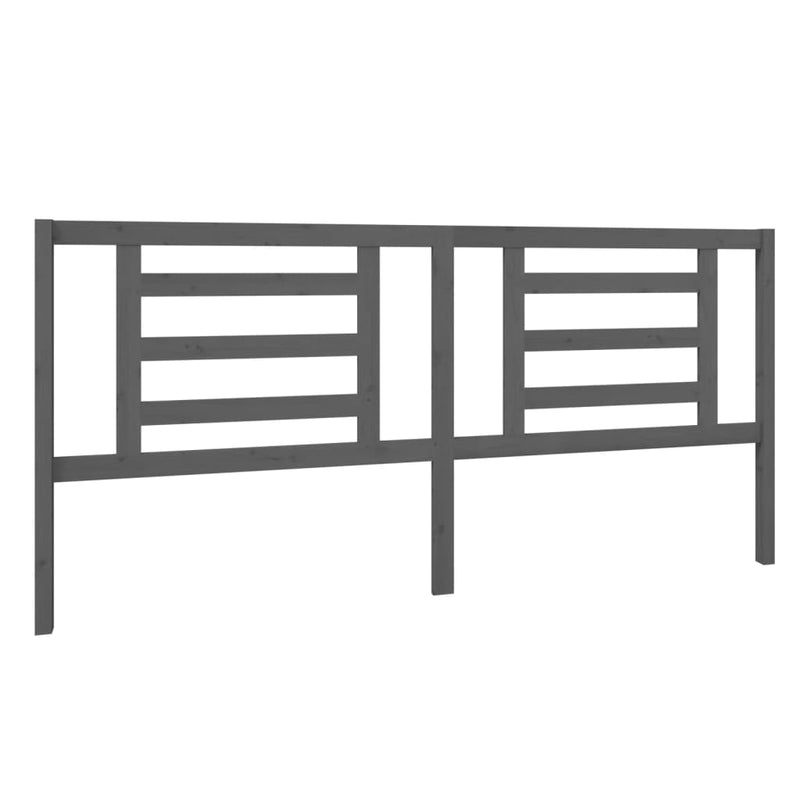 vidaXL szürke tömör fenyőfa ágyfejtámla 206 x 4 x 100 cm
