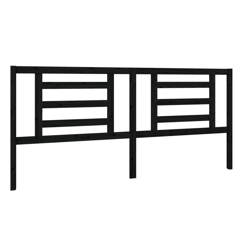 vidaXL fekete tömör fenyőfa ágyfejtámla 206 x 4 x 100 cm