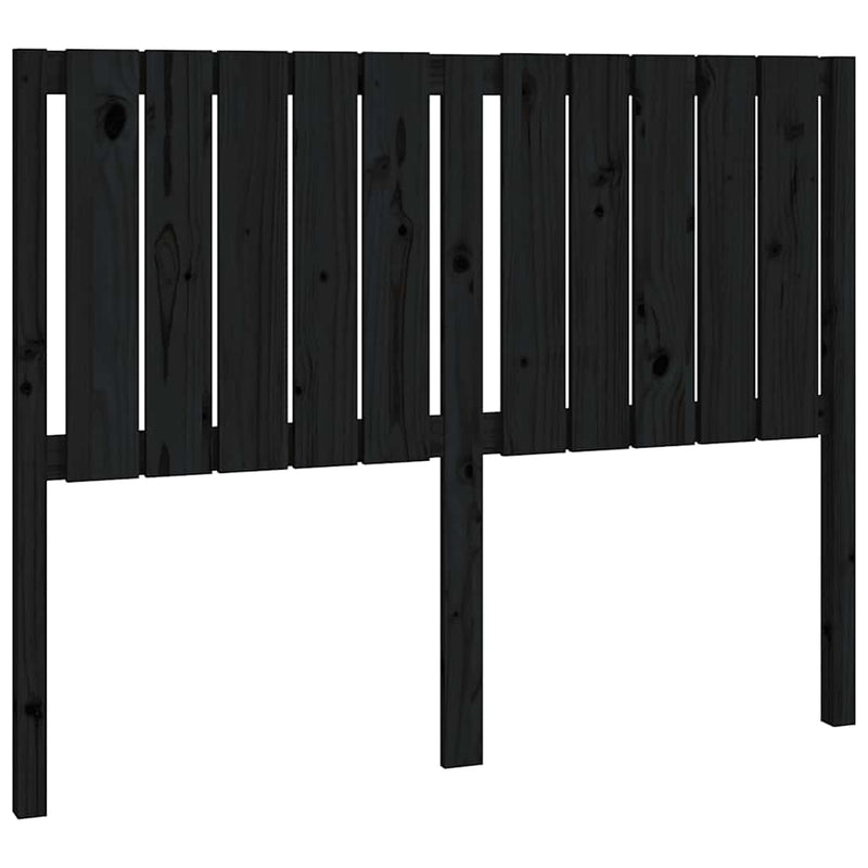 vidaXL fekete tömör fenyőfa ágyfejtámla 125,5 x 4 x 100 cm