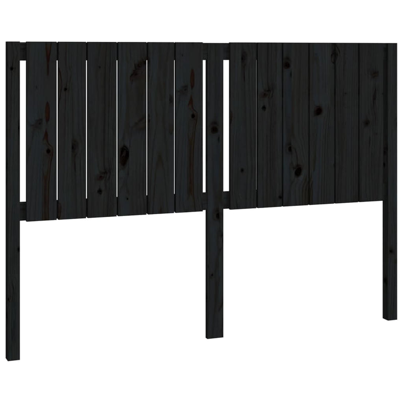 vidaXL fekete tömör fenyőfa ágyfejtámla 145,5 x 4 x 100 cm