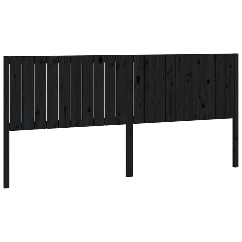 vidaXL fekete tömör fenyőfa ágyfejtámla 205,5 x 4 x 100 cm