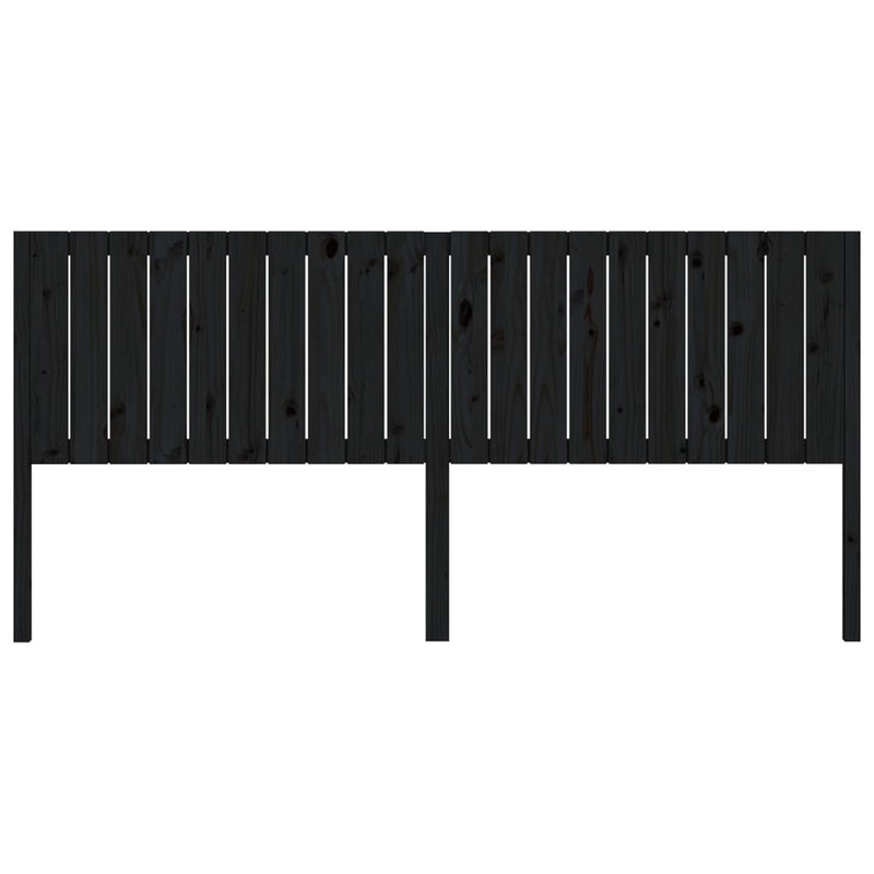 vidaXL fekete tömör fenyőfa ágyfejtámla 205,5 x 4 x 100 cm