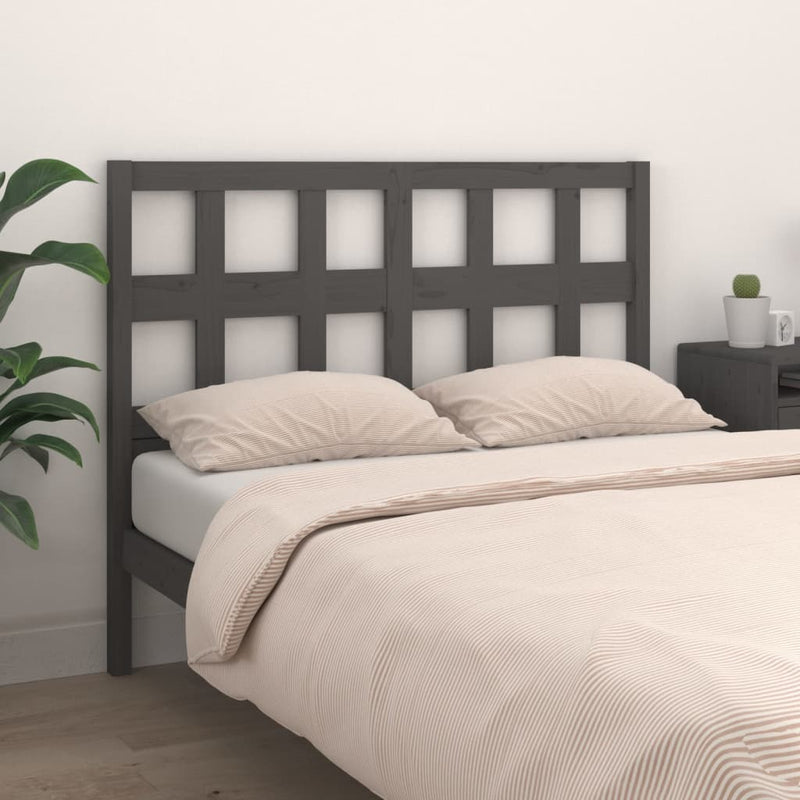 vidaXL szürke tömör fenyőfa ágyfejtámla 125,5 x 4 x 100 cm
