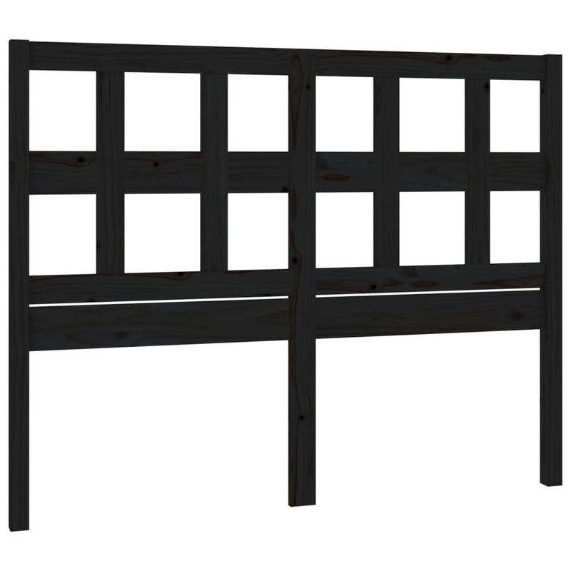 vidaXL fekete tömör fenyőfa ágyfejtámla 125,5x4x100 cm