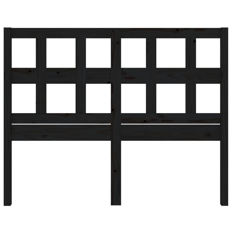 vidaXL fekete tömör fenyőfa ágyfejtámla 125,5x4x100 cm