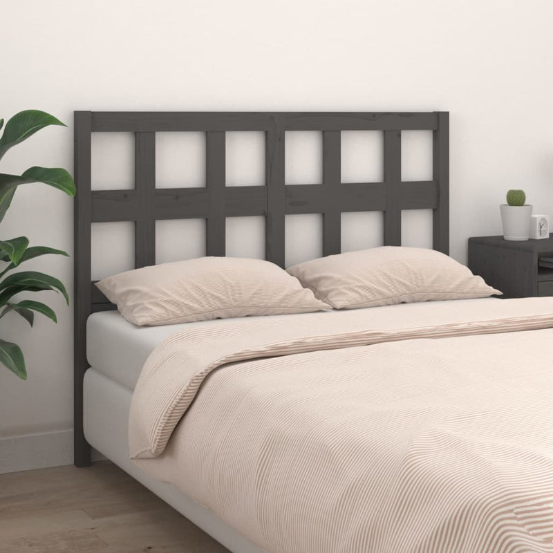 vidaXL szürke tömör fenyőfa ágyfejtámla 145,5 x 4 x 100 cm