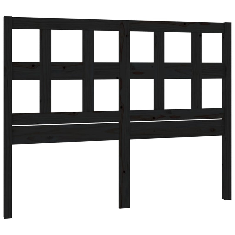 vidaXL fekete tömör fenyőfa ágyfejtámla 145,5x4x100 cm
