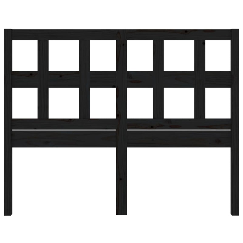 vidaXL fekete tömör fenyőfa ágyfejtámla 145,5x4x100 cm