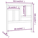 vidaXL szürke tömör fenyőfa ágyfejtámla 95,5 x 4 x 100 cm