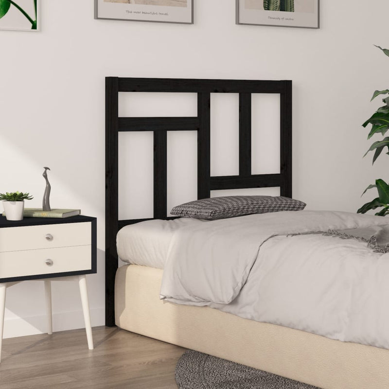 vidaXL fekete tömör fenyőfa ágyfejtámla 95,5 x 4 x 100 cm