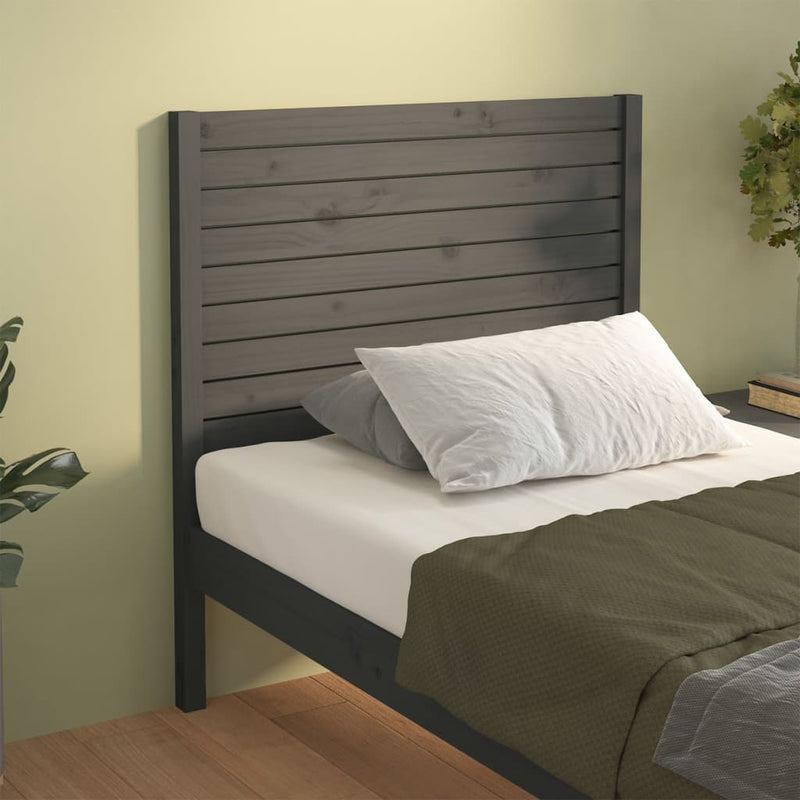 vidaXL szürke tömör fenyőfa ágyfejtámla 81 x 4 x 100 cm