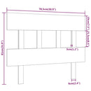 vidaXL fekete tömör fenyőfa ágyfejtámla 78,5x3x81 cm