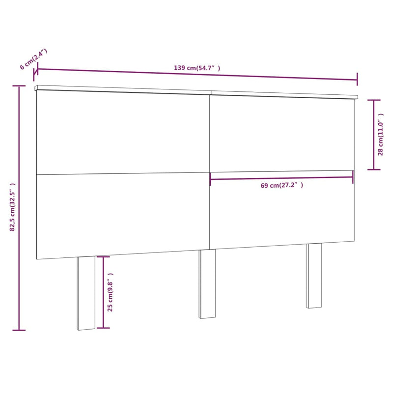 vidaXL fehér tömör fenyőfa ágyfejtámla 139x6x82,5 cm