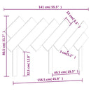 vidaXL fehér tömör fenyőfa ágyfejtámla 141x3x80,5 cm