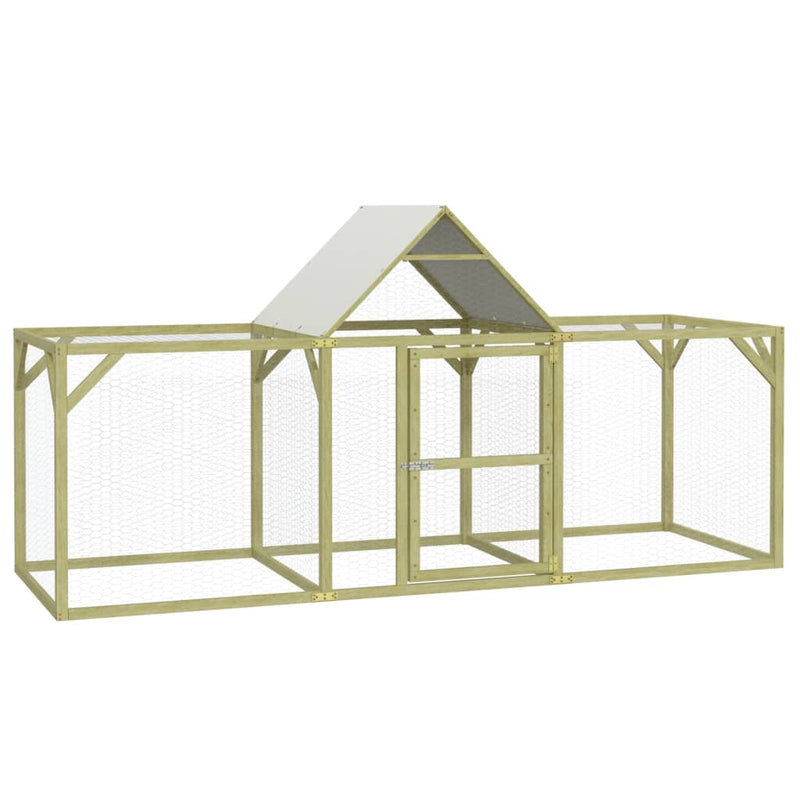 vidaXL impregnált tömör fenyőfa tyúkól 300 x 100 x 150 cm