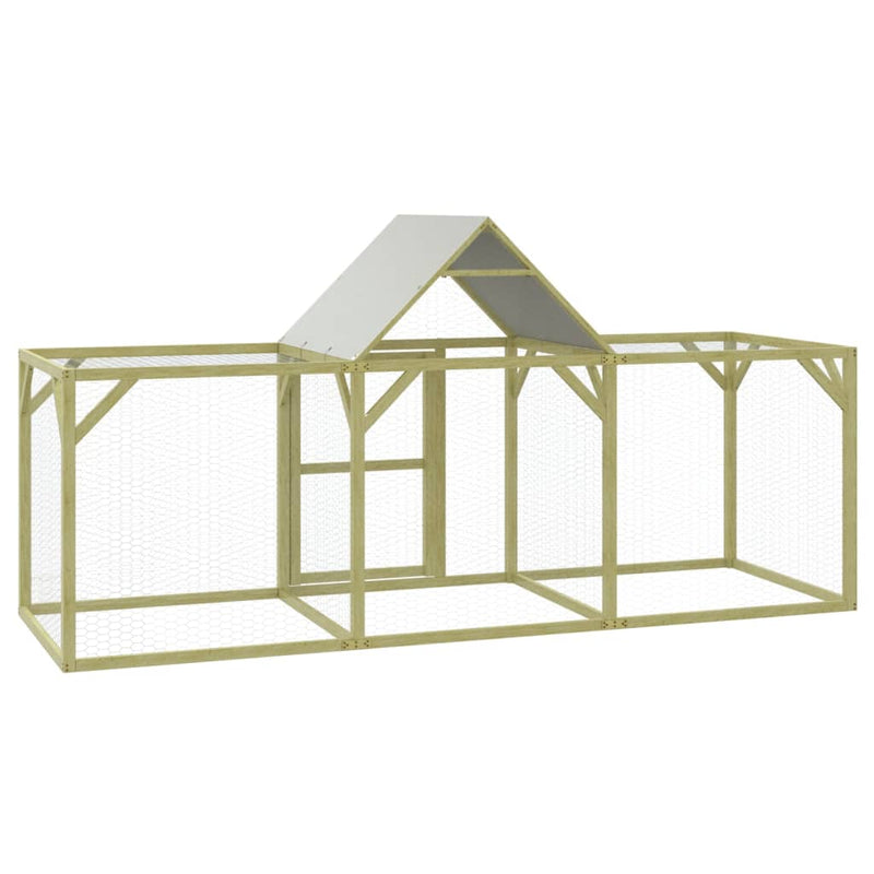 vidaXL impregnált tömör fenyőfa tyúkól 300 x 100 x 150 cm