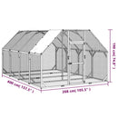 vidaXL impregnált tömör fenyőfa tyúkól 268x400x190 cm