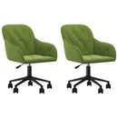 vidaXL 2 db világoszöld bársony forgó étkezőszék