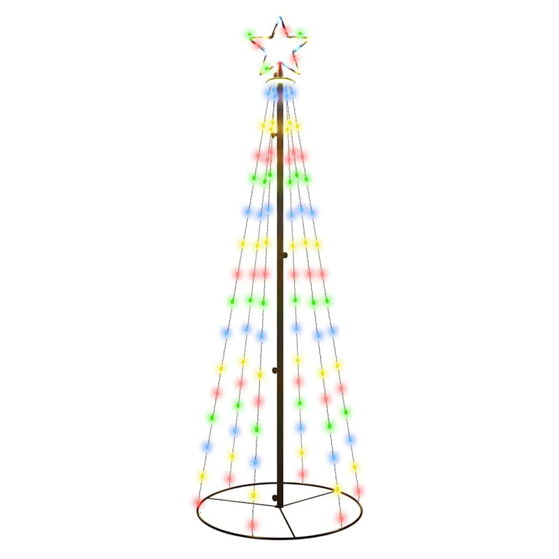 vidaXL kúp alakú karácsonyfa 108 színes LED-del 70 x 180 cm