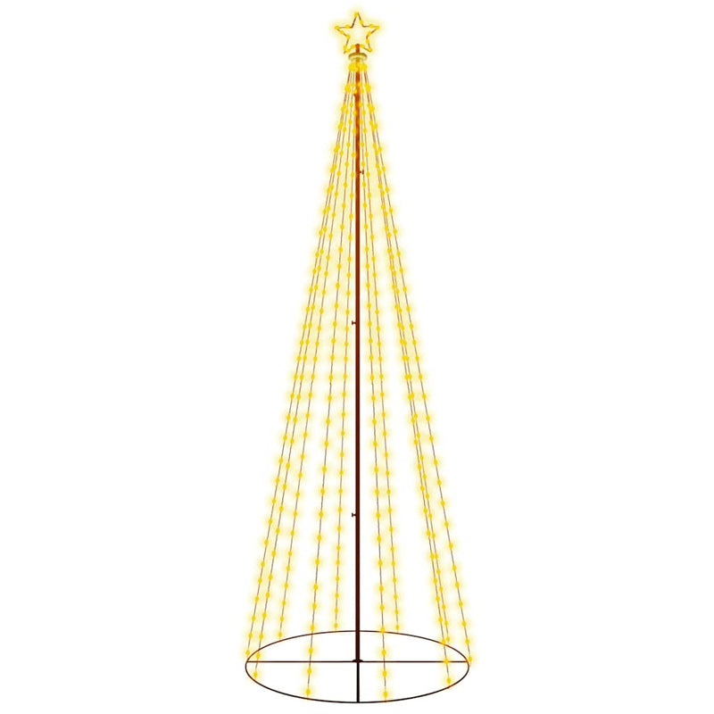 vidaXL kúp alakú karácsonyfa 310 meleg fehér LED-del 100 x 300 cm