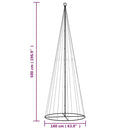 vidaXL kúp alakú karácsonyfa 732 színes LED-del 160 x 500 cm