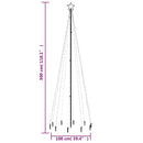 vidaXL színes fényű karácsonyfa tüskével 310 LED-del 300 cm