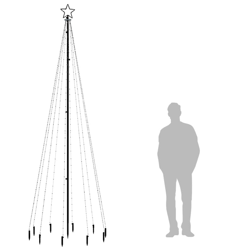 vidaXL kék fényű karácsonyfa tüskével 310 LED-del 300 cm