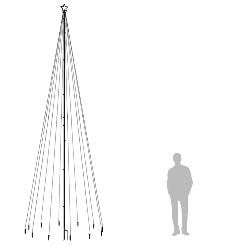 vidaXL karácsonyfa cövekkel 732 meleg fehér LED-del 500 cm
