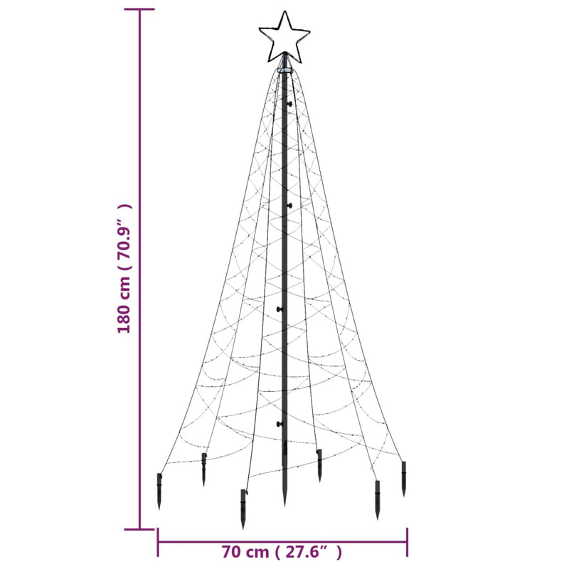 vidaXL hideg fehér fényű karácsonyfa tüskével 200 LED-del 180 cm