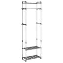 vidaXL 3 szintes ezüstszínű alumínium ruhafogas 59 x 29 x 192 cm