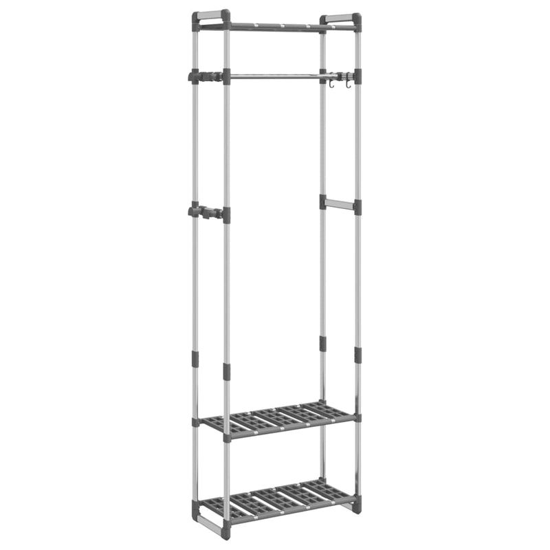 vidaXL 3 szintes ezüstszínű alumínium ruhafogas 59 x 29 x 192 cm
