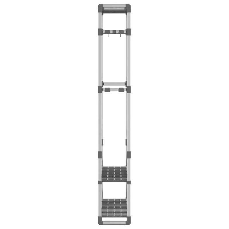 vidaXL 3 szintes ezüstszínű alumínium ruhafogas 59 x 29 x 192 cm
