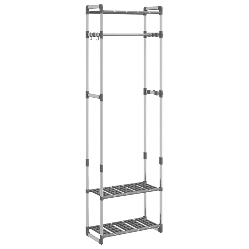 vidaXL 3 szintes ezüstszínű alumínium ruhafogas 59 x 29 x 192 cm