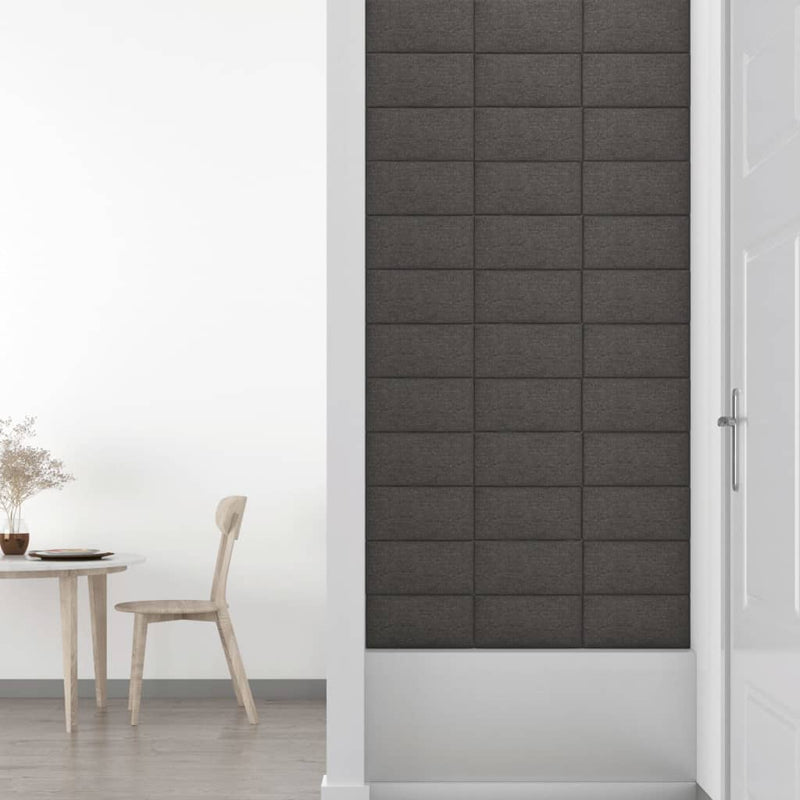 vidaXL 12 db sötétszürke szövet fali panel 30 x 15 cm 0,54 m²