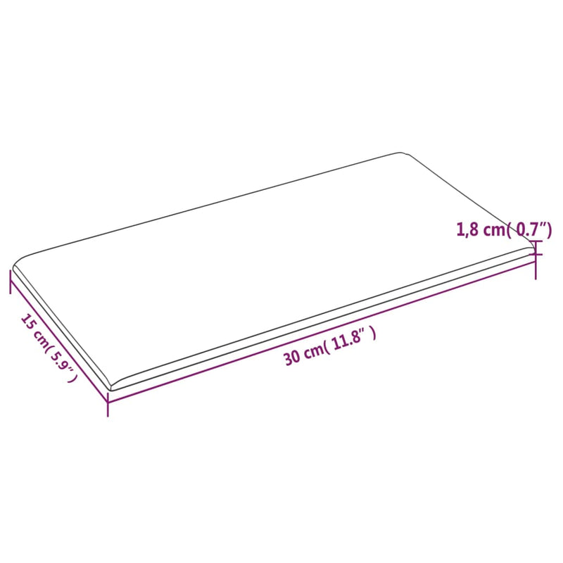 vidaXL 12 db sötétszürke szövet fali panel 30 x 15 cm 0,54 m²