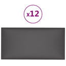 vidaXL 12 db szürke műbőr fali panel 30 x 15 cm 0,54 m²