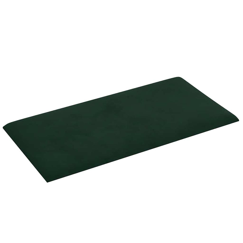 vidaXL 12 db sötétzöld bársony fali panel 30 x 15 cm 0,54 m²