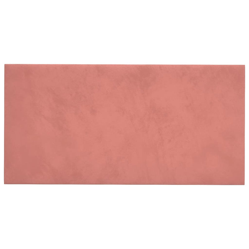 vidaXL 12 db rózsaszín bársony fali panel 30 x 15 cm 0,54 m²