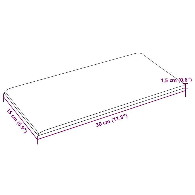 vidaXL 12 db rózsaszín bársony fali panel 30 x 15 cm 0,54 m²