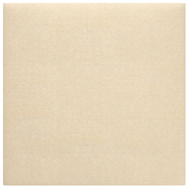 vidaXL 12 db krémszínű szövet fali panel 30 x 30 cm 1,08 m²