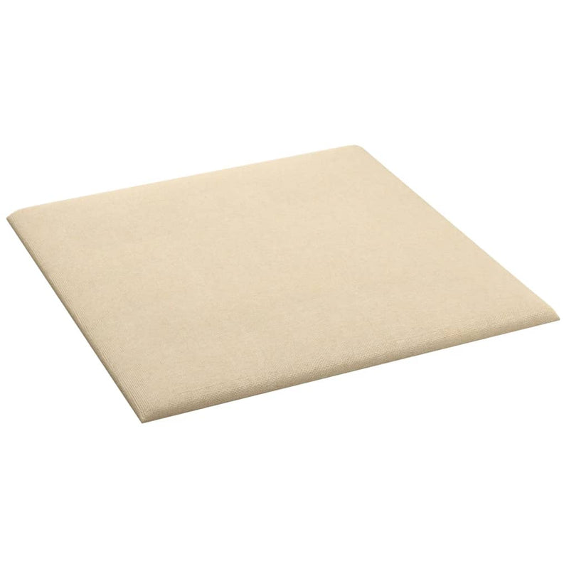 vidaXL 12 db krémszínű szövet fali panel 30 x 30 cm 1,08 m²