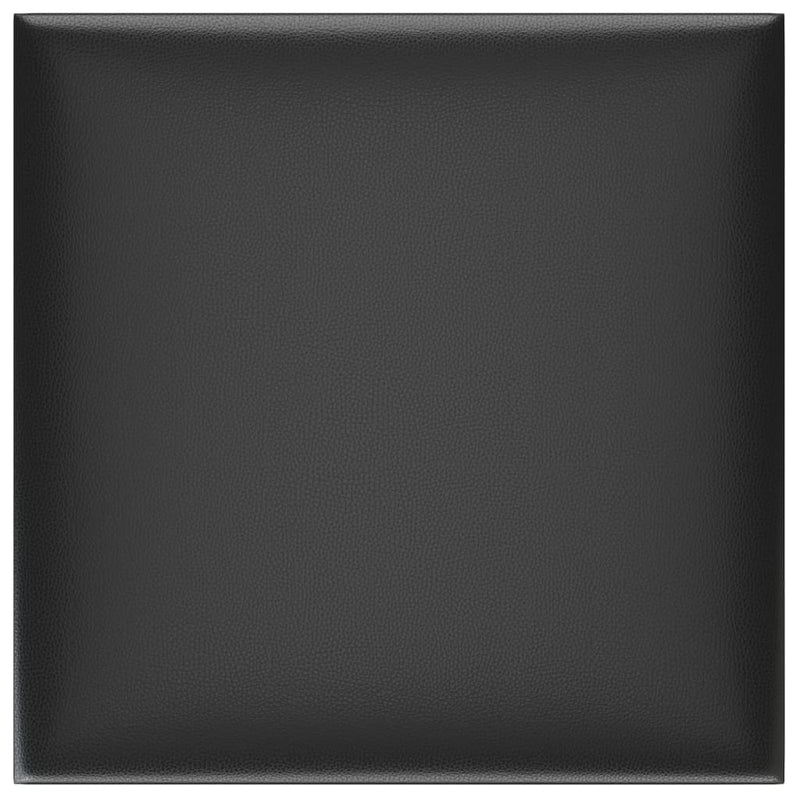 vidaXL 12 db fekete műbőr fali panel 30 x 30 cm 1,08 m²