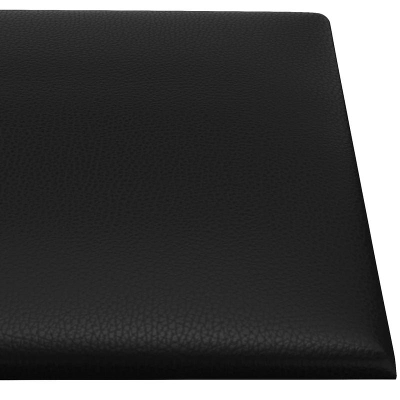 vidaXL 12 db fekete műbőr fali panel 30 x 30 cm 1,08 m²