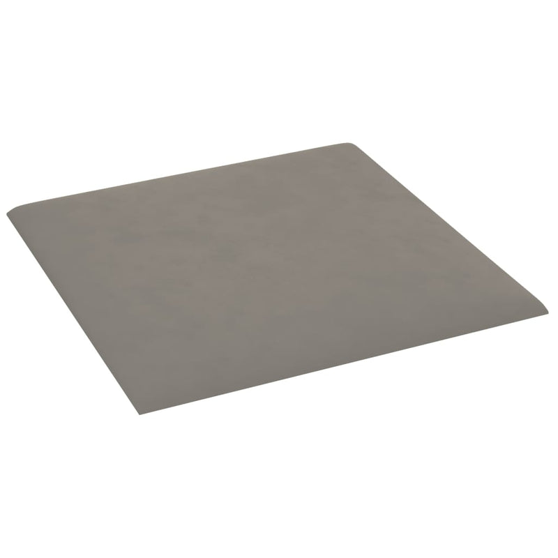 vidaXL 12 db világosszürke bársony fali panel 30 x 30 cm 1,08 m²