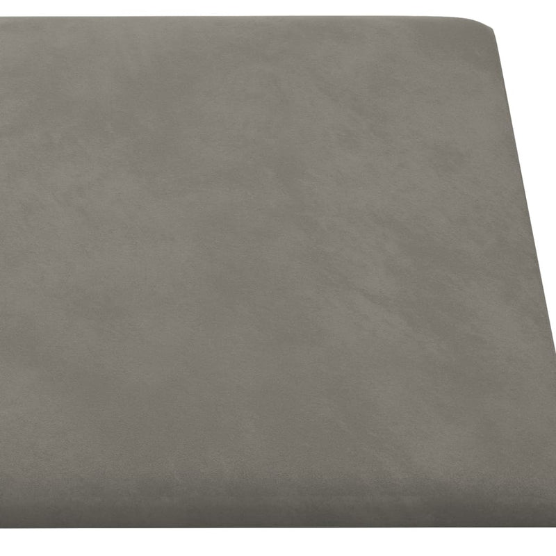 vidaXL 12 db világosszürke bársony fali panel 30 x 30 cm 1,08 m²