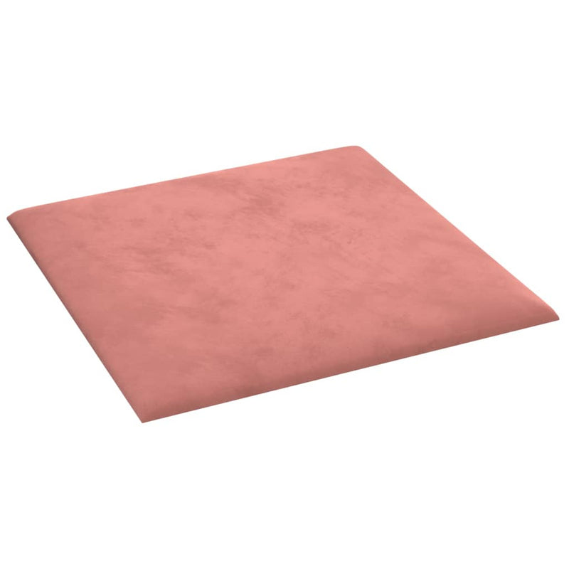 vidaXL 12 db rózsaszín bársony fali panel 30 x 30 cm 1,08 m²