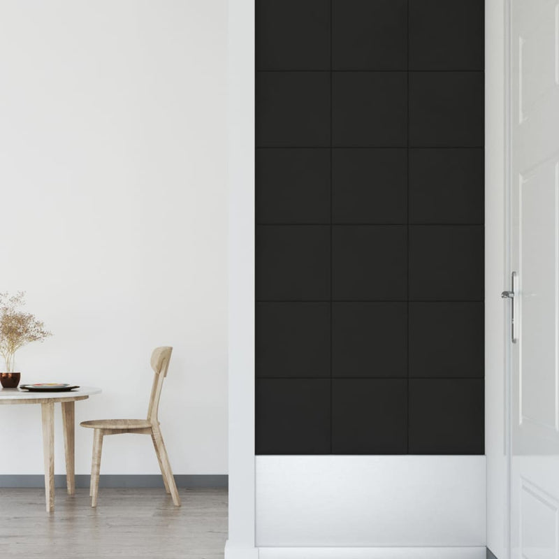 vidaXL 12 db fekete bársony fali panel 30 x 30 cm 1,08 m²